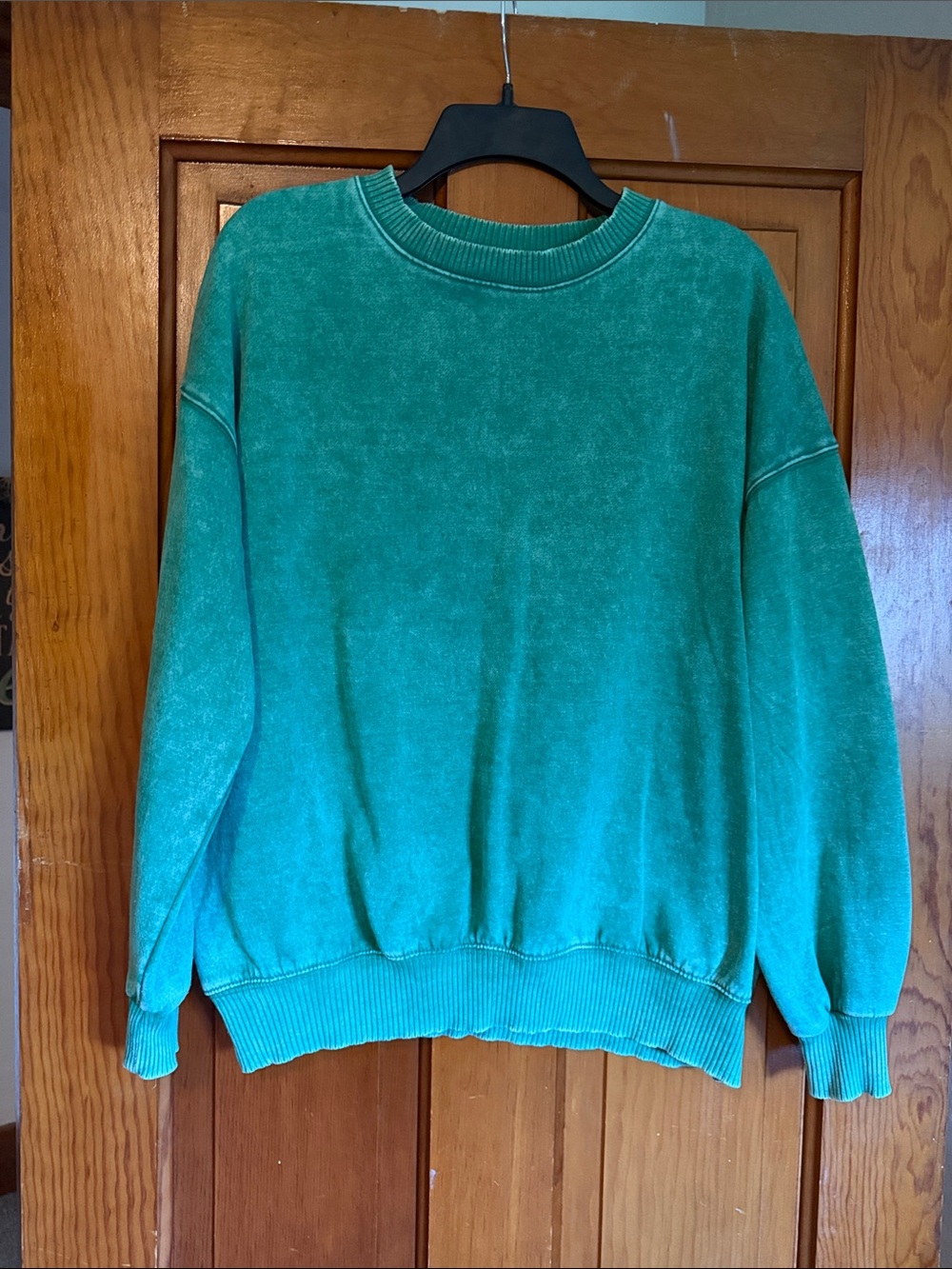 Zenana Outfitters Teal Crewneck Sweater